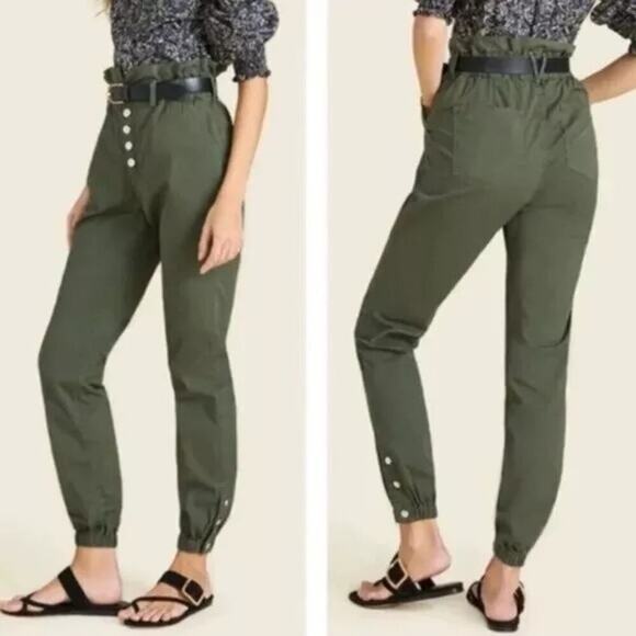 VERONICA BEARD Green High-Waist Button Fly Tapered Jeans Size 26/2 - Picture 3 of 8